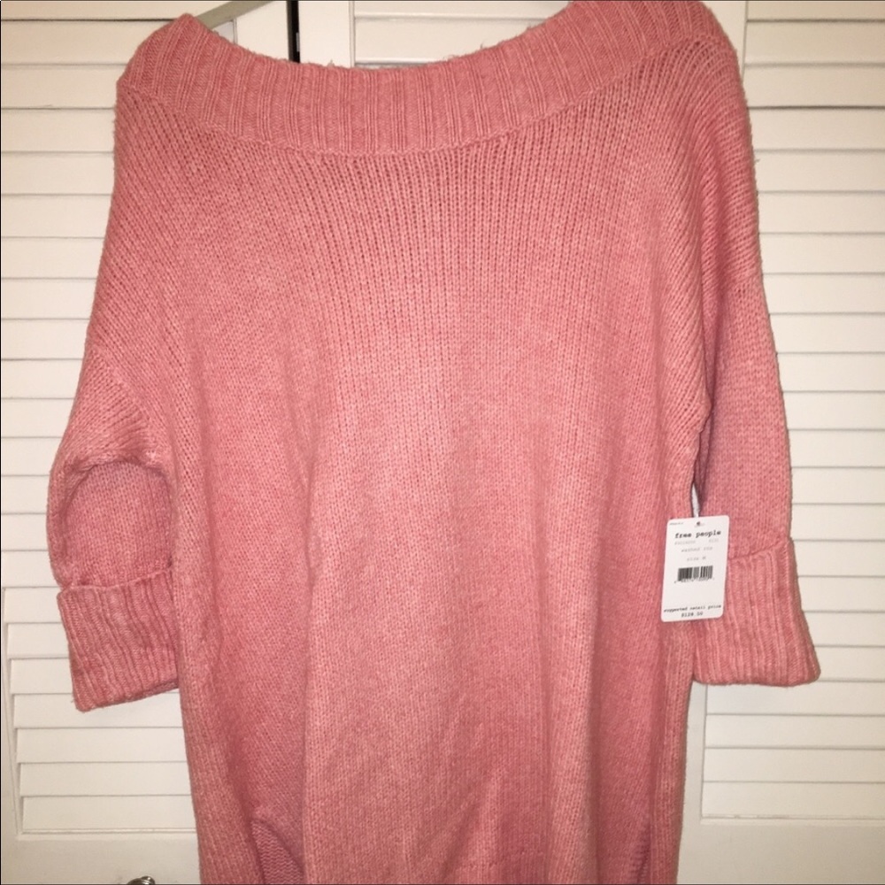 Free people pink oversized sweater